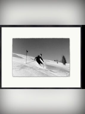 Pottery Barn Vintage Slopes Black & White Ski Photo Framed Print - Set of 2